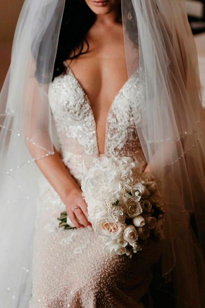Свадебное платье Фата со стеклярусом , 