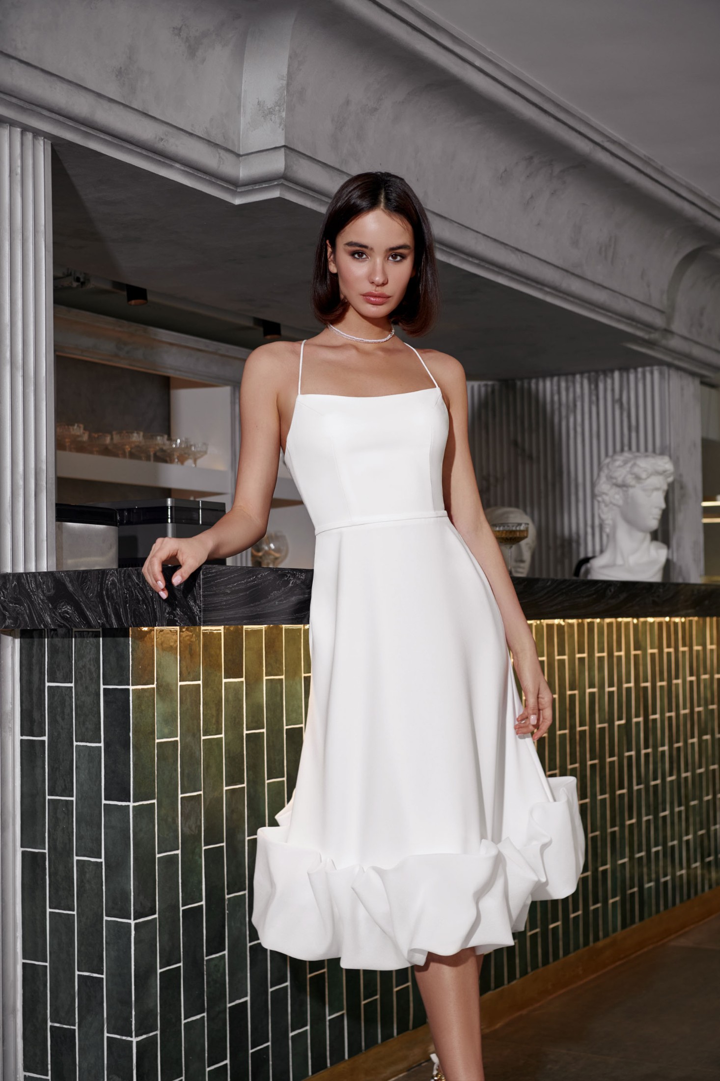 Свадебное платье Тиара Короткое, 2023 год