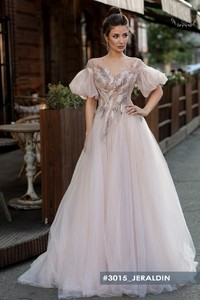 Свадебное платье Джералдин А-силуэт, С рукавами, Закрытые