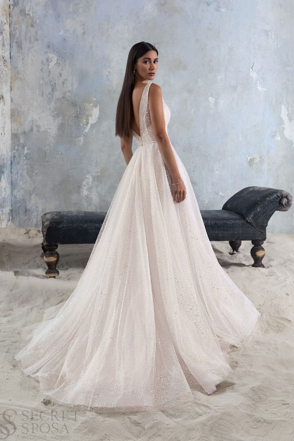 блестящее свадебное платье